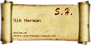 Sik Herman névjegykártya